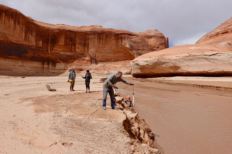 Scientists test water in Glen Canyon.