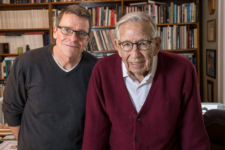 Photo of Greg Smoak and Floyd O'Neil in the American West Center.