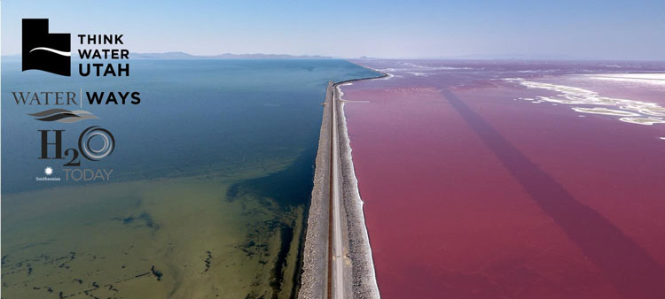 Flyer for Utah Humanities Think Water Utah with image of Great Salt Lake